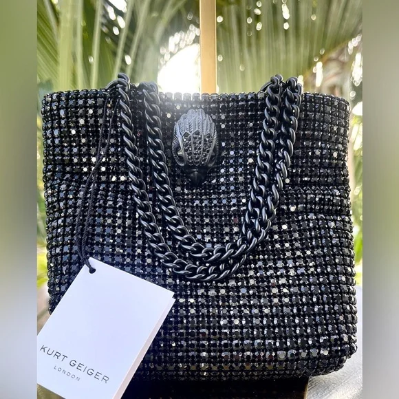 Kurt Geiger NWT Mini Party Tote/Bag All-over Crystals w/ Iconic Bird Head - Picture 14 of 15